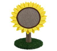 FONDOTIN Sunflower Cat Scratching Post Grinding Claws Toy Creative Stylish Design Made of Sisal Felt Plush Lawn Composite Board Yellow Green Protective Cat Play Furniture for Indoor