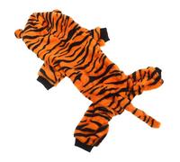 FONDOTIN Thick Warm Dog Tiger Costume with Hoodie for Medium Pets Soft Thermal Insulated Pet Clothing for Autumn Winter Cold Weather Easy Wear Dog Jacket Allowing Unrestricted Mobility