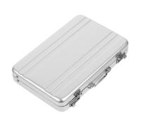 FONDOTIN Thickened Alloy Business Card Storage Box Compact Portable Organizer for Office Desk with Fall-resistant Design Suitable for Business Cards Photos Recipes and Office Supplies