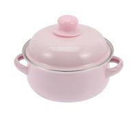 FONDOTIN Thickened Vintage Enamel Stockpot with Lid Double-Handle Soup and Stew Pot Non-Stick Smooth Interior Cookware for Traditional Recipes Easy to Clean and Safe to Handle