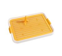 FONDOTIN Thickened Yellow Dog Toilet Potty Tray Banana-shaped Upright Holder and Removable Base Puppy Training Accessory for Household Indoor Potty Pad Holder