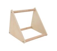 FONDOTIN Triangular Parrot Standing Rack Pet Bird Shelf Smooth Polished Surface Natural Cage Accessory for Chick Cockatiel Budgie Rest and Exercise