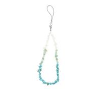 FONDOTIN Turquoise Green Handmade Beaded Phone Chain Strap DIY Mobile Phone Hanging Chain Accessory with Practical Fixing Rope for Women Stylish Unique Mobile Case Decoration