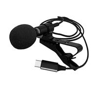 FONDOTIN Type-c Recording Mic Mini Lavalier Microphone for Smartphones Condenser Mic Cardioid Headband Noise Reduction