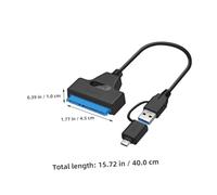 FONDOTIN Type-c to USB Hard Disk Cable Adapter for Mobile Drives Copper PVC Construction Fast Data Transfer for and SSD Compatible with Multiple Devices Black