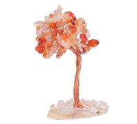 FONDOTIN Unique Crystal Money Tree Ornament with Red Crystal Stones Stable Base Desktop Adornment for Home Living Decor Positive Life Feng Shui Decoration gift for for for for for for Random Color