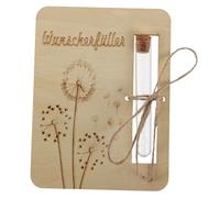 FONDOTIN Unique Wooden Test Tube Holder for Birthday Favors Creative Handmade Gift with Dandelion Decoration Portable and for Celebrations and Special Occasions