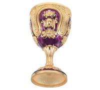 FONDOTIN Vintage Embossed Metal Chalice European Style Communion Goblet for Home Bar Wedding Party Retro Altar Shot Glass with Artistic Design and Luxury Appeal