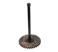 FONDOTIN Vintage Industrial Pipe Paper Towel Holder Black Metal Kitchen Roll Stand Freestanding Paper Towel Dispenser with Plastic Wrap Storage for Home Kitchen Bar Bathroom