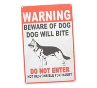 FONDOTIN Vintage Metal Beware Dog Warning Sign for Garden Decor Rustic Wall Plaque for Bars Homes Quick Installation Outdoor Dog Warning Sign for Fence Lawn