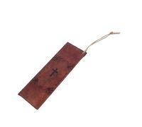 FONDOTIN Vintage Pu Leather Bible Bookmark with Cross Design - Scripture Page Divider for Bible Study, Christian Religious Bookmark for Faith Reading and Communion