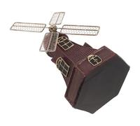 FONDOTIN Vintage Resin Dutch Windmill Model 8.2X7.7X5.1 Inches - Miniature Windmill Ornament for Desk and Office Decoration, Classic Pinwheel Sculpture for Home Shelf Centerpiece