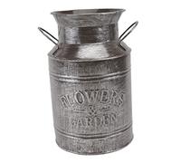 FONDOTIN Vintage Retro Iron Sheet Flower Arranging Bucket Chic Dried Flower Vase for Home Decor Premium Iron Material with Old Treatment Elegant Rustic Style for Indoor Display
