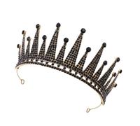FONDOTIN Vintage Styled Bridal Wedding Headdress Black Alloy Princess Crown Birthday Head Accessories for Brides and Special Occasions