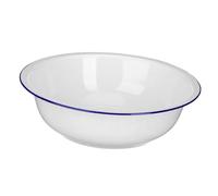 FONDOTIN Vintage Thickened Enamel Mixing Bowl Large Pure White Basin for Kitchen Vegetable Washing Dough Mixing Retro Enamelware Basin for Home Use