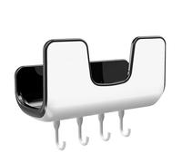 FONDOTIN Wall-mounted U-shaped Pot Lid Bracket Plastic Holder Rack for Various Kitchen Lids Storage with Water Drain Groove Organizer for Clean and Tidy Cooking Space
