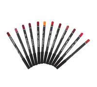FONDOTIN Waterproof Lip Liner Pencil 12pcs Matte Smooth Lip Lining Makeup Supplies for Longwear and