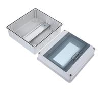 FONDOTIN Way Electrical Panel Box with Transparent Window and Din Rail Outdoor Weatherproof Power Distribution Enclosure for Circuit Breaker Protection and Charging Stations Splashproof