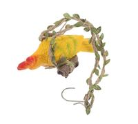 FONDOTIN Weather Resistant Resin Parrot Sculpture Hanging Bird Statue for Outdoor Patio Garden Balcony Lawn Porch Decor Wildlife Friendly Tropical Swing Ornament