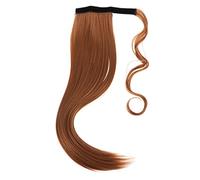 FONDOTIN Wig Ponytail Braid Ponytail Curly Faux Synthetic Layered Wave Women Tail Hair Extensions Wavy Black Topper Ladies Wigs Extension Clips Hairpiece High Temperature Wire