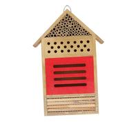 FONDOTIN Wooden Bee Hotel for Garden Handmade Bee Hive Waterproof Coating Sturdy Outdoor for Attracting