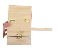 FONDOTIN Wooden Bird Breeding Box for Budgerigars Parrots Nesting Cage Accessory 20X12X12Cm Left Hanging Bird Hatchery Random Color Random Color