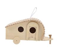 FONDOTIN Wooden Bird Nesting Box Hanging Rope Outdoor Bird House Garden Decoration for Courtyards Parks and Balconies