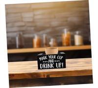FONDOTIN Wooden Cup Holder for Countertop Capacity Paper Cup Storage Box with Non Slip Base and Pen Holder for Cafe Kitchen Bar Party Use