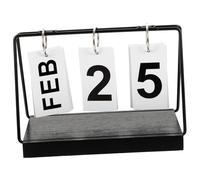 FONDOTIN Wooden Desk Countdown Calendar Black Decorative Block Calendar for Home Office Teacher Gift Day Counter Adornment for Christmas Valentine Housewarming