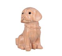 FONDOTIN Wooden Dog Ornament Small Animal Statue Home Accessories for Desktop Office Shop Decoration Chinese Wood