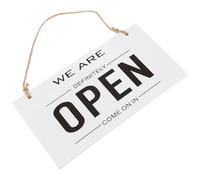 FONDOTIN Wooden Double-sided Open Closed Sign for Business Front Porch Rustic Door Decor for Cafe Restaurant Office Home Wall Hanging Decoration