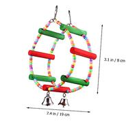 FONDOTIN Wooden Ferris Wheel Toy for Parrot Pet Birds Swing Chew Toy for Bird Accessories