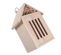 FONDOTIN Wooden Insect House Bee Hotel Ladybugs Habitat for Garden Yard Natural Bug Shelter Nesting Box 11x9x21cm Wooden Insect Hotel for Outdoor Wildlife Observation