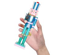 FONDOTIN Wooden Nutcracker Figurine Classic Christmas Shelf Decor Handcrafted Soldier Ornament for Holiday Mantelpiece Collectible Festive Decoration