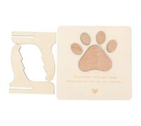 FONDOTIN Wooden Paw Print Memorial Card for Dog Loss Handcrafted Beige Pet Bereavement Keepsake with Portable Remembrance Feature, Sympathy Gift for Women Coping with Pet Passing