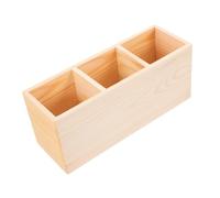 FONDOTIN Wooden Pen Holder with Compartments Smooth Finish Rustic Desk Organizer for Pencils Makeup Brushes Remote Controls Multifunctional Desktop Storage Caddy for Office Accessories