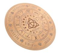 FONDOTIN Wooden Pendulum Divination Board with Carved Evil Eyes Pattern Linden Wood Craft for Witch Altar Wiccan Supplies Artistic Home Decor Large