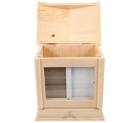 FONDOTIN Wooden Pet Ashes Container with Photo Frame, Memorial Keepsake Urn for Dog and Cat Ashes, Cremation Burial Box, Pet Funeral Casket for Home Display