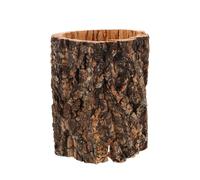 FONDOTIN Wooden Reptile Cave Hideout with Hollow Tree Trunk Design and Natural Texture Surface for Geckos and Bearded Dragons, Encouraging Natural Behaviours in Terrarium Decor and Reptile