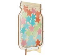 FONDOTIN Wooden Star Reward Jar with Behavior Chart for, Classroom Incentive System with Motivate Jar for Potty Training and Good Behavior Management