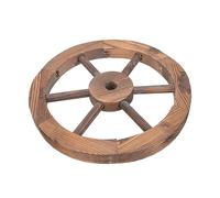 FONDOTIN Wooden Wagon Wheel Wall Art Rustic Wooden Garden Decor Hanging Ornament for Home Farmhouse Indoor Outdoor Sturdy Wood Material