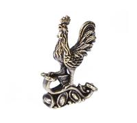 FONDOTIN Zodiac Rooster Decorative Ornament Golden Auspicious Feng Shui Figurine for Office Home Desktop Sturdy and Detailed Rooster Model for Wealth and Luck Display
