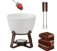 Fondue - 300ml Resistente Al Calore Portatile in Ceramica, Set Di Tazze Per Fonduta E Sciogliere Burro | Per Feste Vacanze Compleanno Natale Caramelle Formaggio Burro | 92×4,06 Pollici