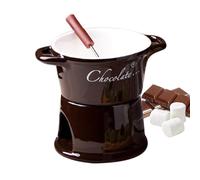 Fondue Cup, 12.2x15cm Ceramic Butter Warmer, Chocolate Cheese Fondue Pot Set, Chocolate Fondues Mug, Small Handmade Butter Fondues Cup for Sauce Candy Bread Caramel Date Night Wedding Valentine's Day