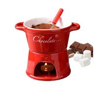 Fondue Cup - Ceramic Butter Warmer with Fork | Portable Chocolate Hot Pot Cup Kit,for Date Night Birthday Wedding Appetizer Dessert Cheese Candy Bread Couples Family