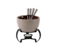 Fondue Cup - Mini Ceramic Pot with Forks, Chocolate Fondue Set with Mug | For Cheese Butter Dessert Cream Office Party Camping Picnic Birthday