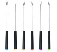 Fondue Forks with Handle 6Pcs,Fruit Fork Set,Color Fondue Sticks Set for Grill Cake Chocolate Meat Fruits Cheese Fountain Roast Marshmallows Dessert
