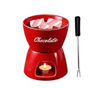 Fondue Mug Set - with Ceramic Fork, Mini, Multifunction, Desserts and Melting Cup, Personal Candy Heater, Melting Mug | For Caramel Desserts Snacks Candy Milk En