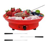 Fondue Pot Electric Set for Chocolate and Nacho Cheese, Chocolate Fondue Kit with Dipping Forks, Temperature Control, 9-ounce Detachable Bowl, Gift Set Date Night Idea Movie Night Game Night Gift Set