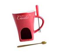 Fondue Pot Kitchen Appliances Fondue Mug for Party Valentines Day Date Night Red, 11x8.3cm